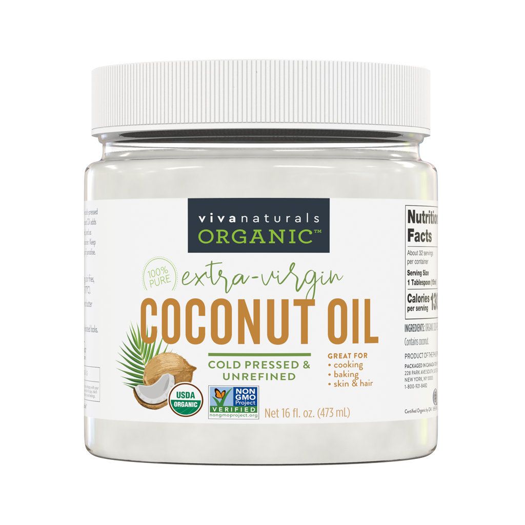 Viva Naturals Organic Fractionated Coconut Oil for Hair, Carrier Oil - 16 fl oz