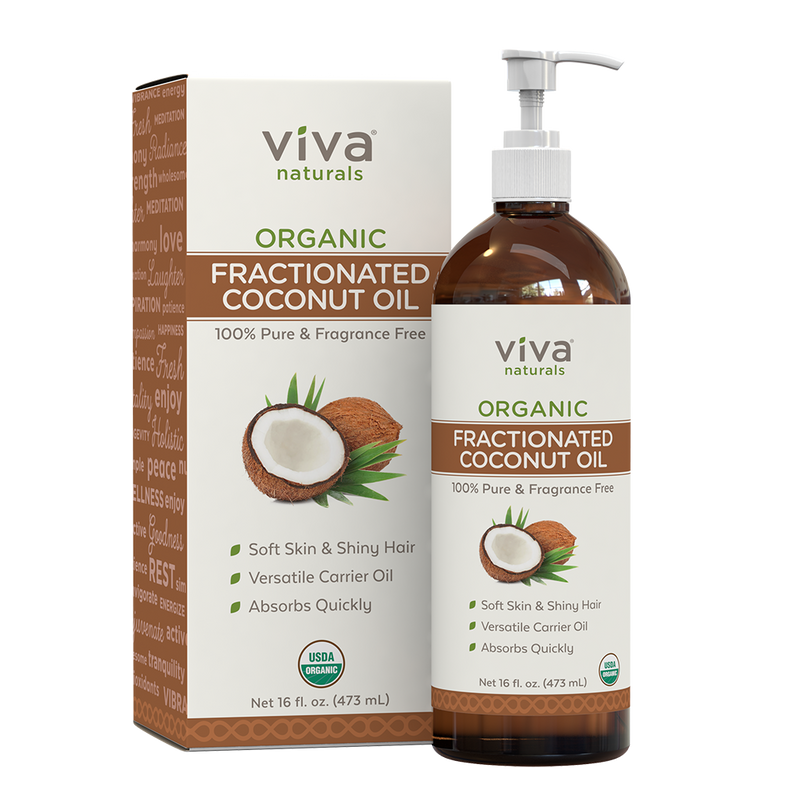Viva Naturals Organic Fractionated Coconut Oil Box and Bottle