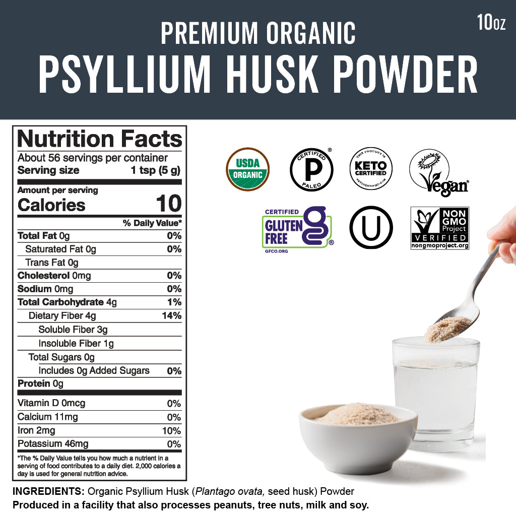 Psilyum Viva Naturals Organic Psyllium Husk Powder