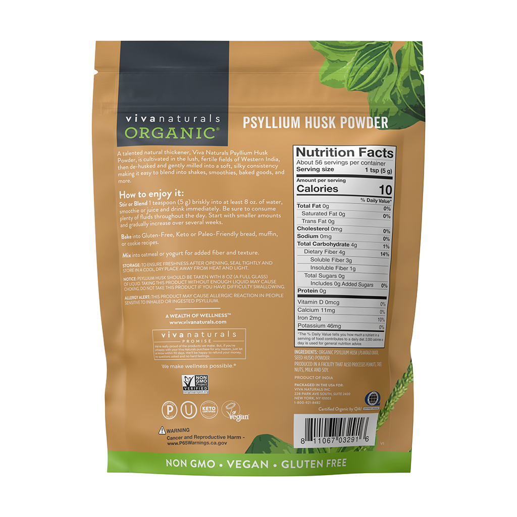 Viva Naturals Organic Psyllium Husk Powder