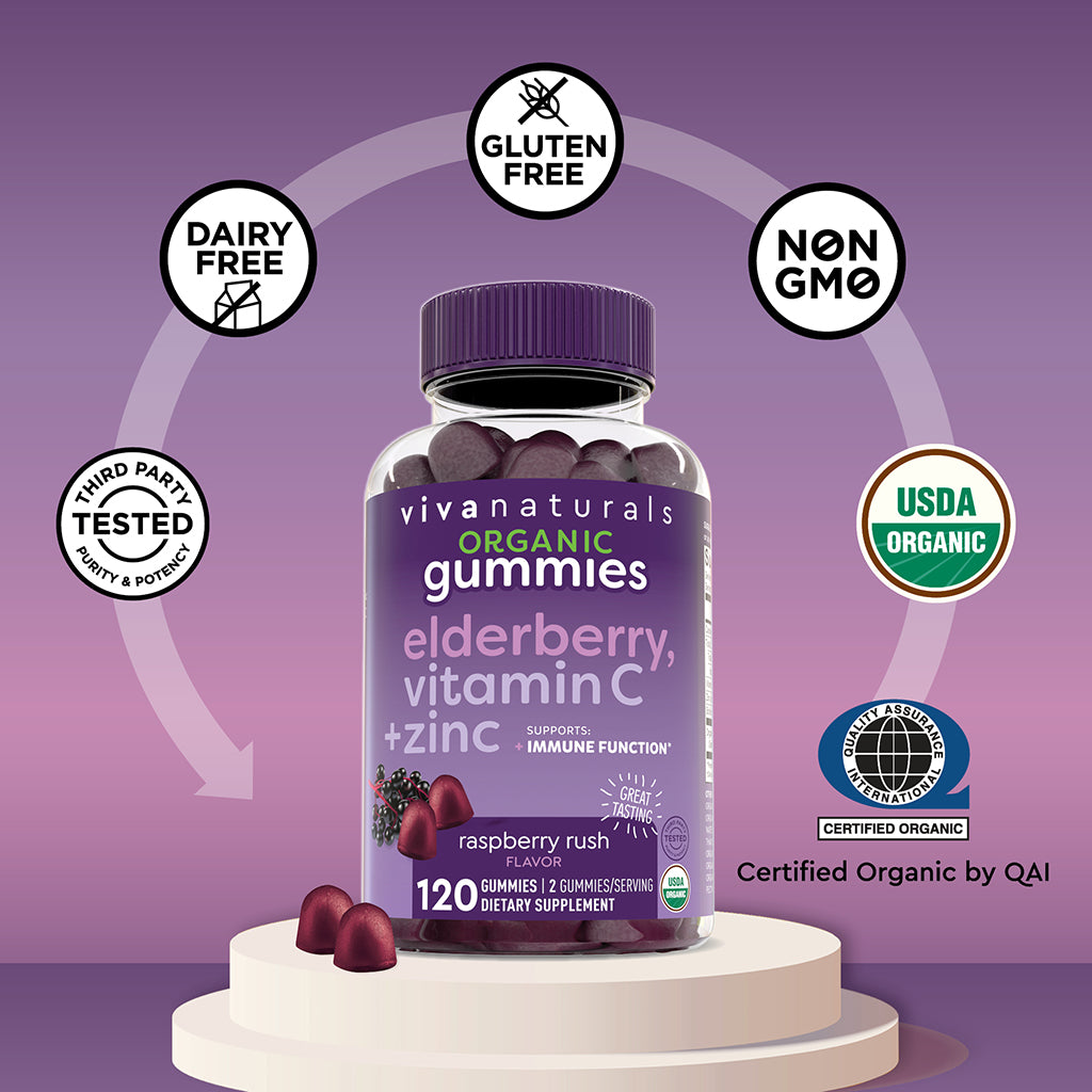 REVITALIGN メンズ ユミ ビーチサンダル, エルダーベリー (Elderberry) , 10 Elderberry Gummies, Adults – Viva Naturals