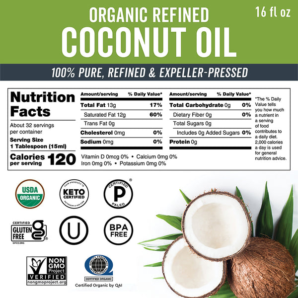 Organic Coconut Oil, Refined