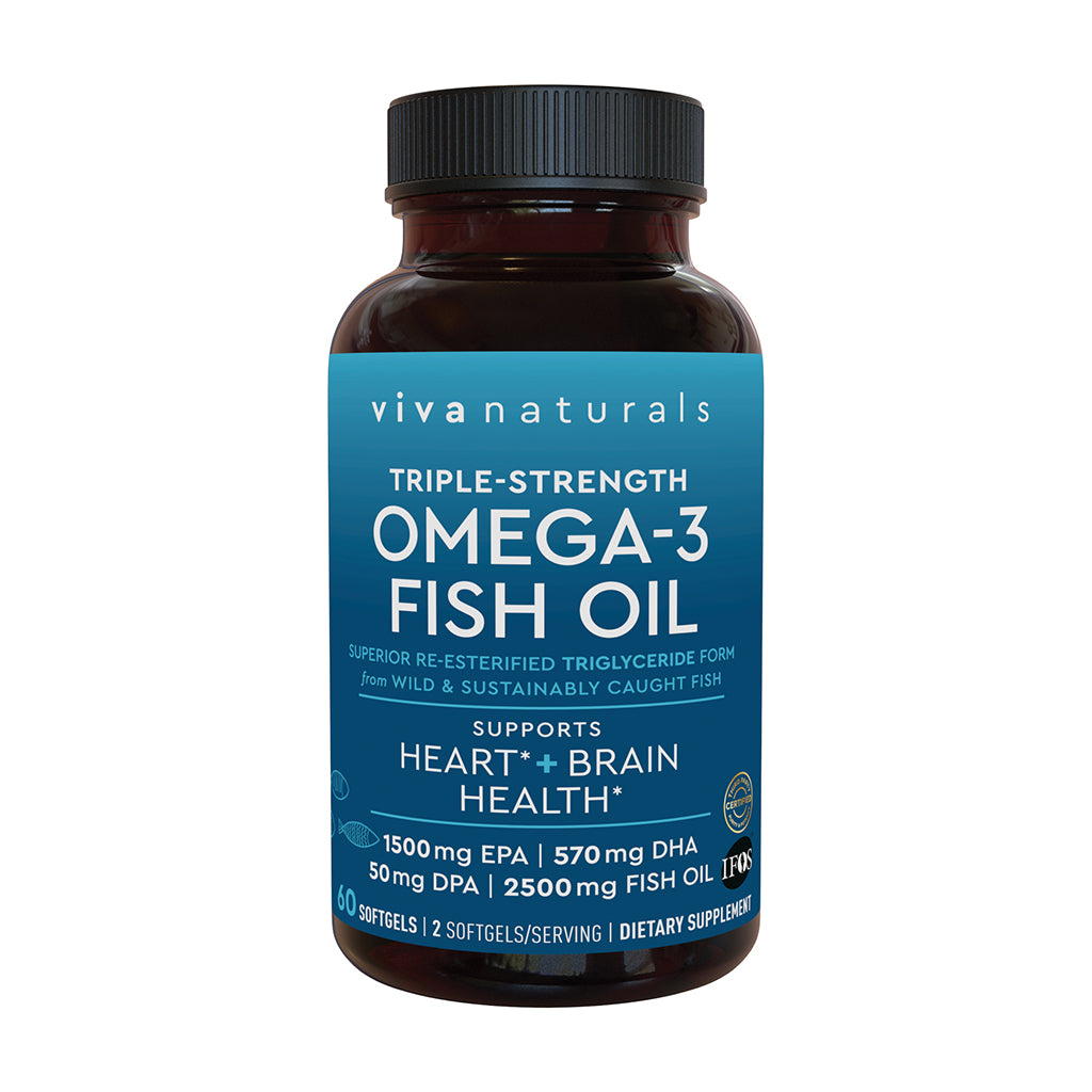 Viva Naturals Triple-Strength Fish Oil Omega 3 Supplement