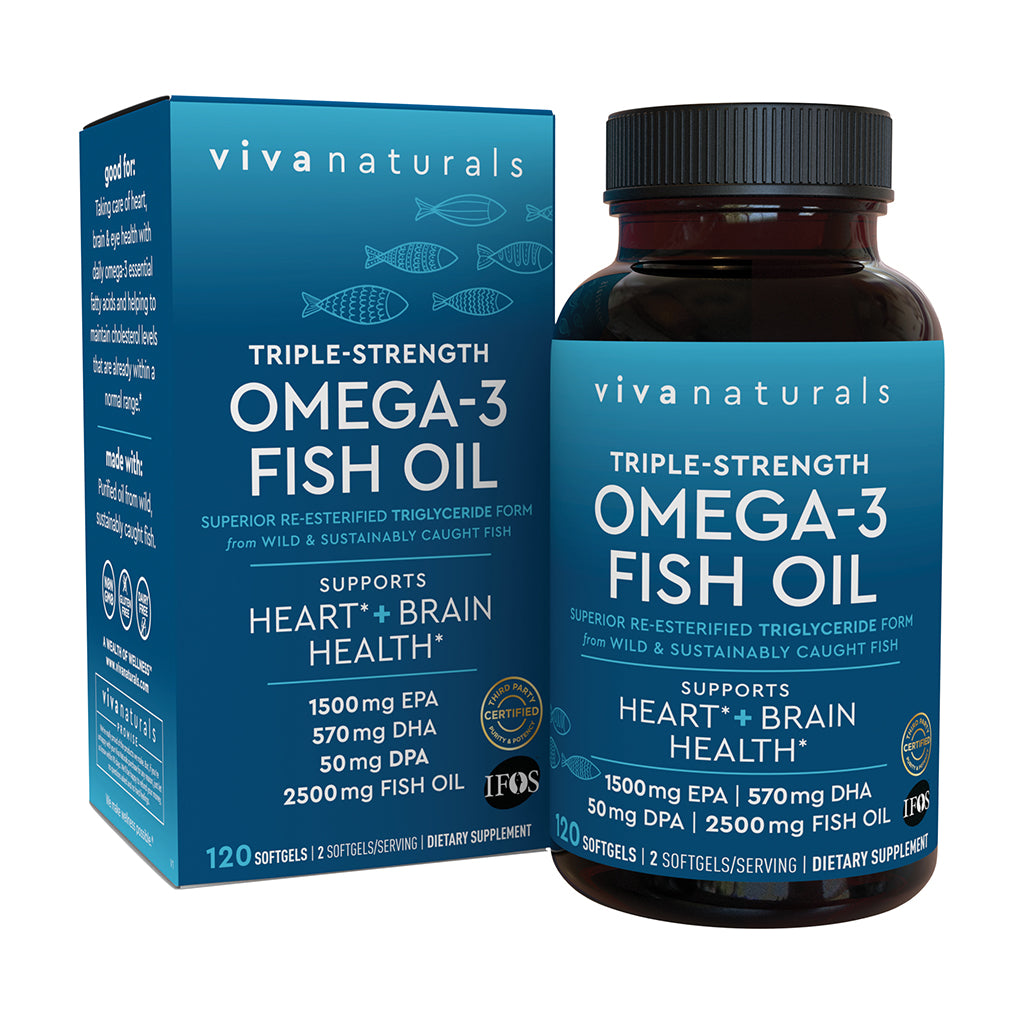 Viva Naturals Triple-Strength Fish Oil Omega 3 Supplement