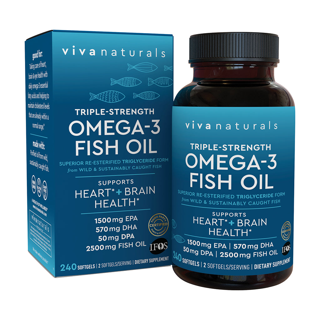 Viva Naturals Triple-Strength Fish Oil Omega 3 Supplement