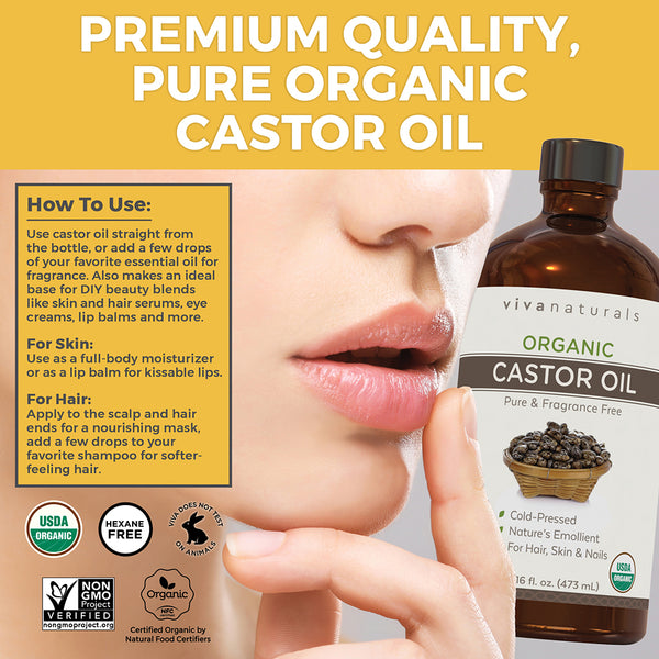 Organic Castor Oil - Glass Bottle