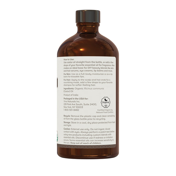Organic Castor Oil - Glass Bottle